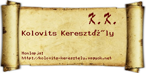 Kolovits Keresztély névjegykártya