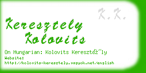keresztely kolovits business card